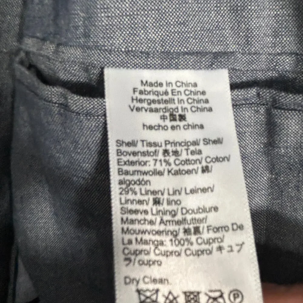 NEW J.Crew Ludlow Slim-Fit Unstructured Suit Jacket Irish Cotton-Linen Blue 36S